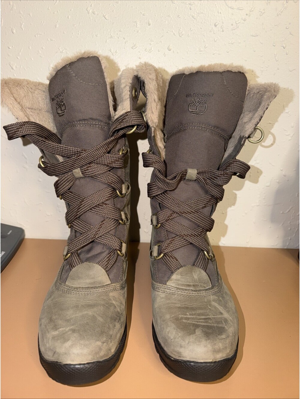Timberland Mount Hope Mid Waterproof Winter Boots Olive Green Woman’s 8 (M1)